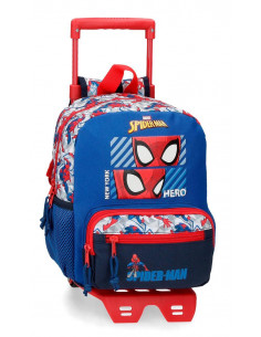 MOCHILA ADAP. 28CM. C/CARRO. SPIDERMAN HERO